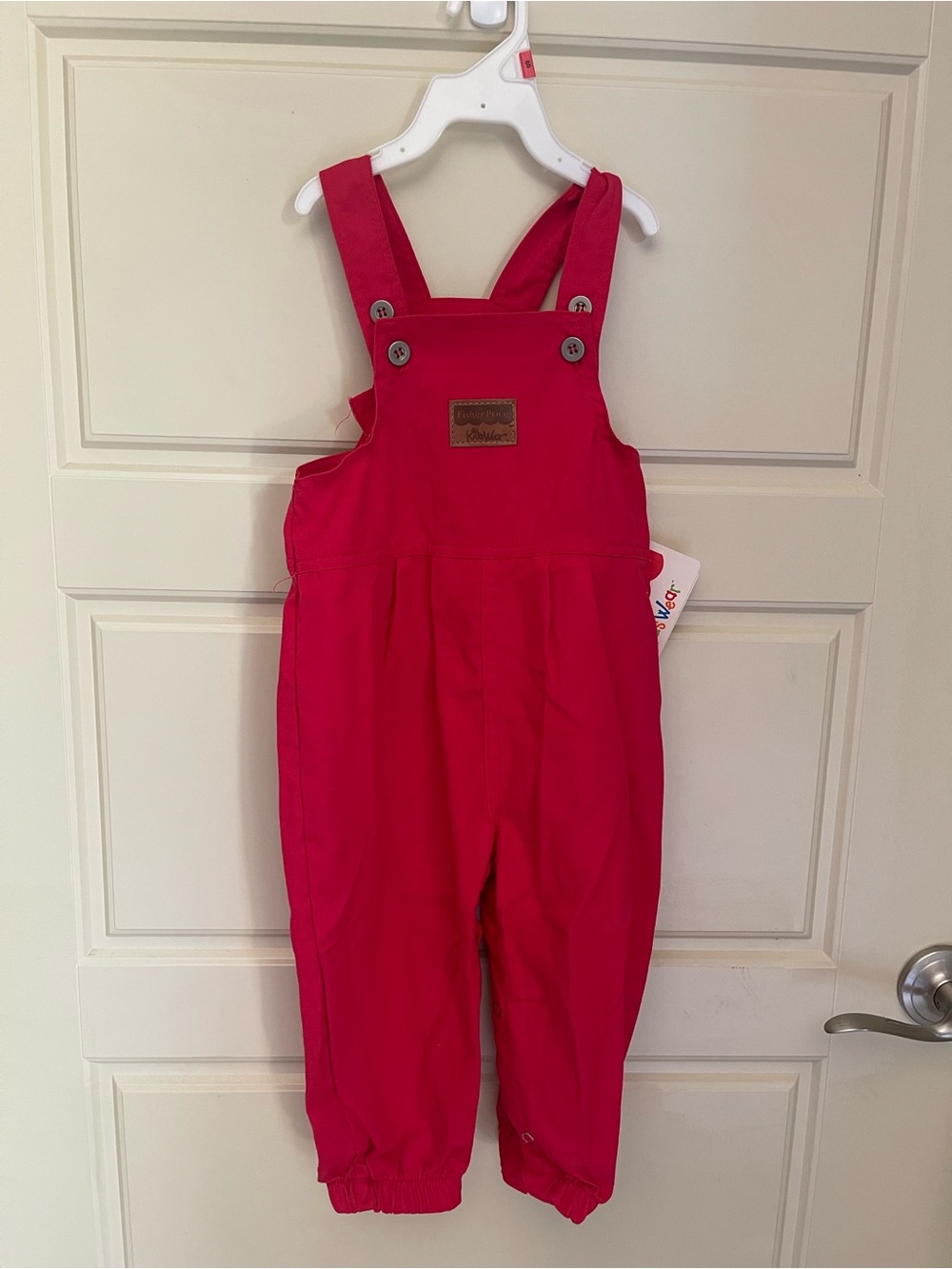 Vintage Fisher-Price Bright Red Toodler Overalls 24 months